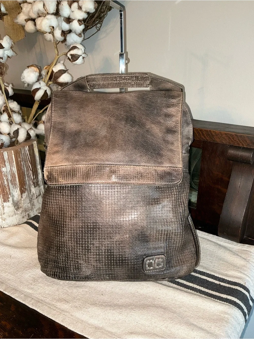 Bed Stu Patsy Convertible 4 Way Leather Backpack Bag Graphito Black MSRP $335